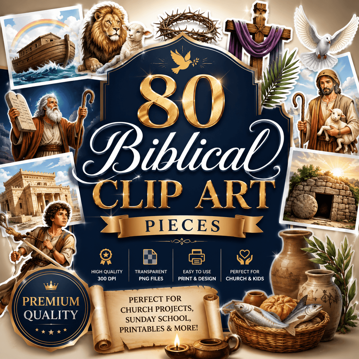 80 Biblical clip art pieces