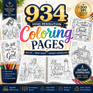 934 high-resolution (300 DPI) coloring pages